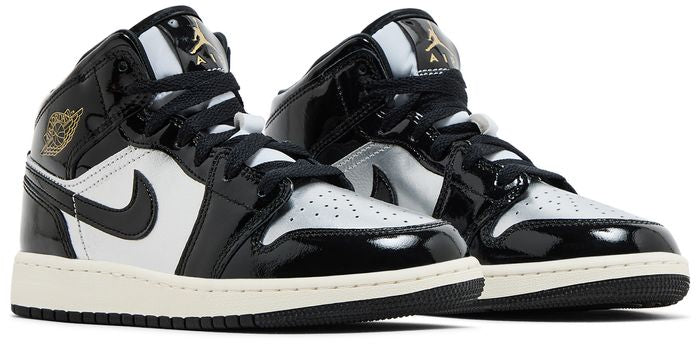 Air Jordan 1 Mid SE GS 'Black Metallic Silver'