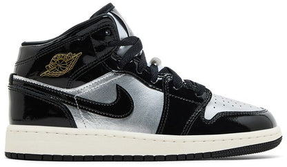Air Jordan 1 Mid SE GS 'Black Metallic Silver'